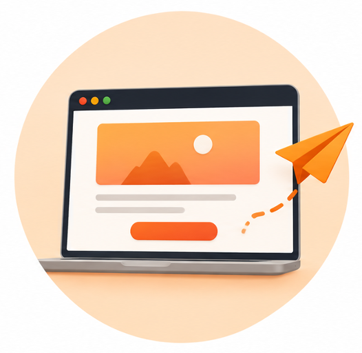 Ilustración de una landing page para captar contactos