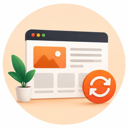 Ilustración de un rediseño web